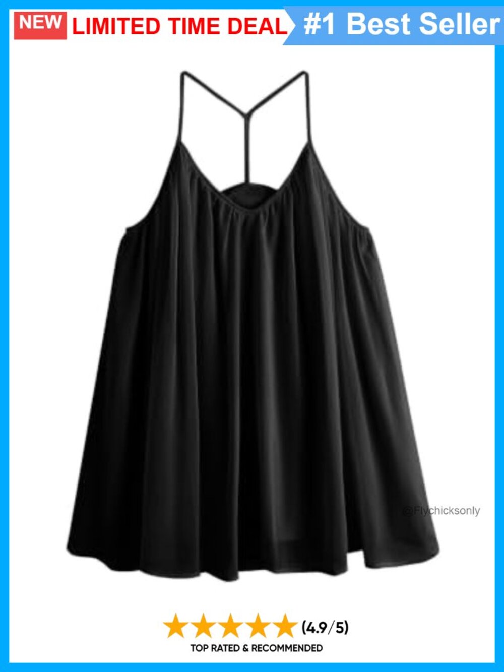 Chiffon Flowy V-Neck Backless Cami Tank Top Summer Going Out